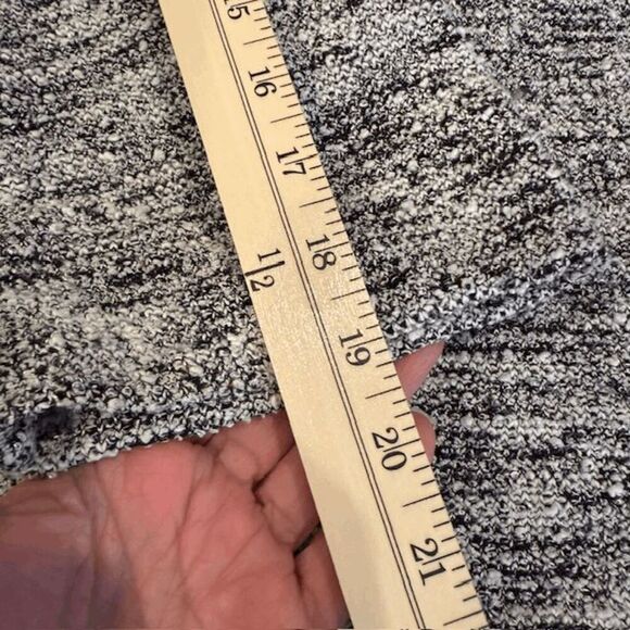 Karl Lagerfeld Tweed Knit Top Black and White Front Pocket Button Detail Large - Picture 11 of 12